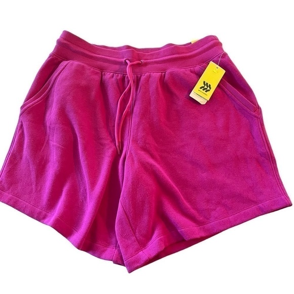 NWT All in Motion high rise fleece shorts berry purple size large - Picture 4 of 11